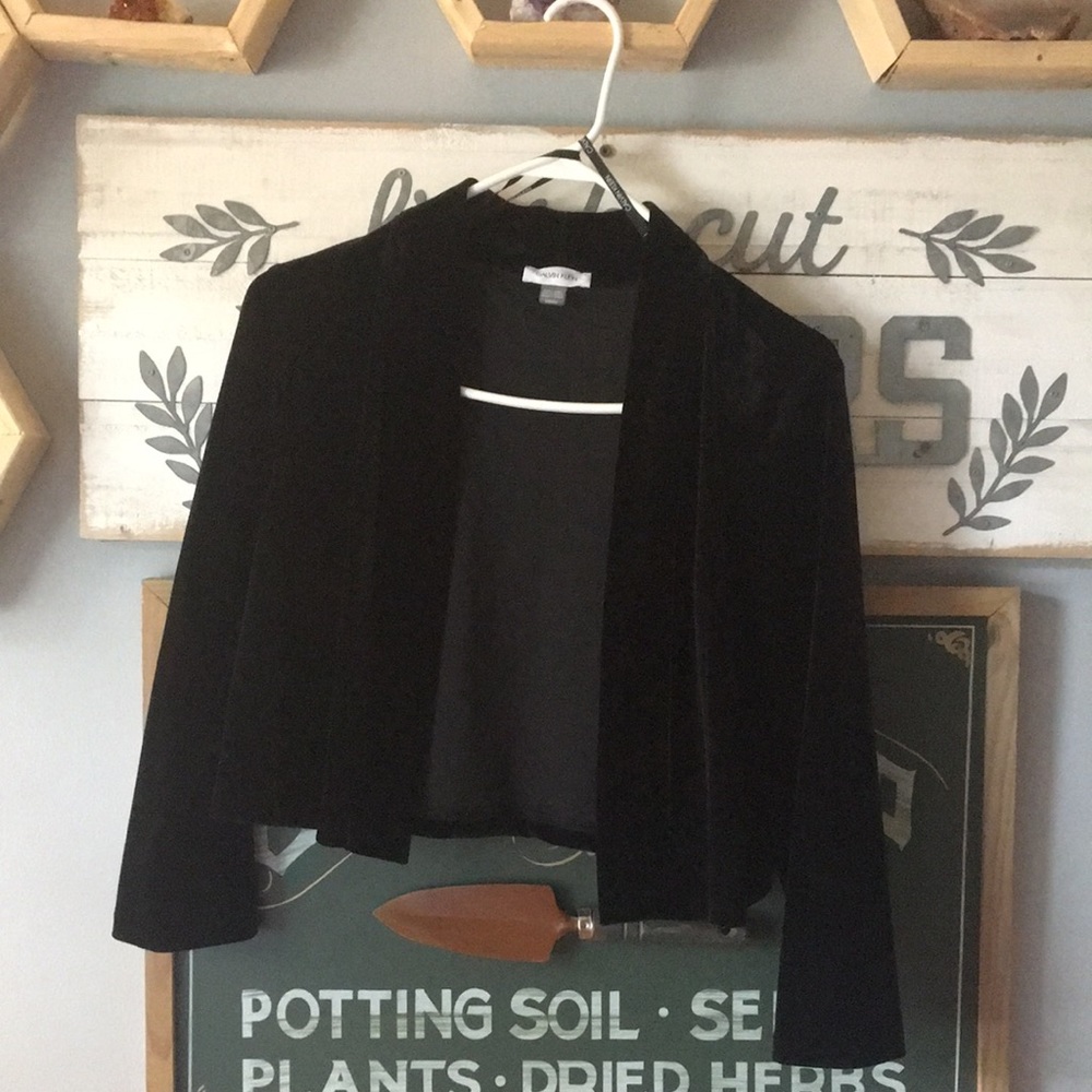 Velvet cropped cardigan